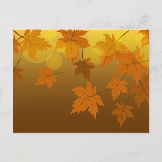 Carte Postale Motif d'automne avec feuilles d'érable en chute et (Devant)
