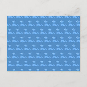 Carte Postale Motif de baleine bleue.