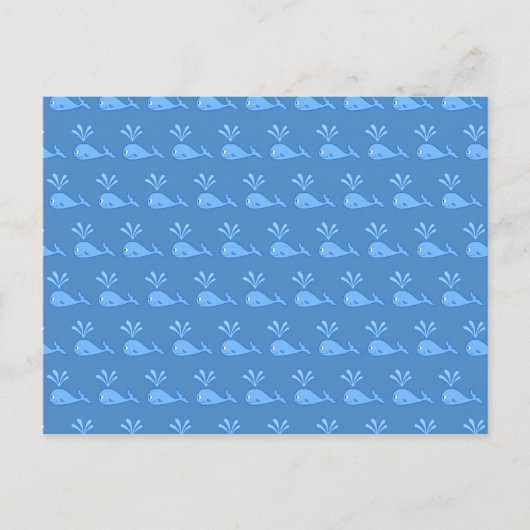 Carte Postale Motif de baleine bleue. (Devant)