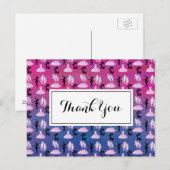 Carte Postale Motif de ballet sur fond dégradé rose et bleu (Devant / Derrière)