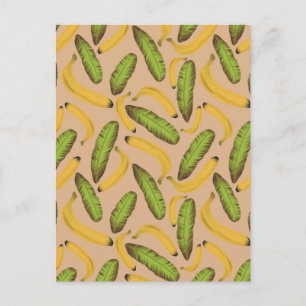 Carte Postale Motif de banane beige tropique
