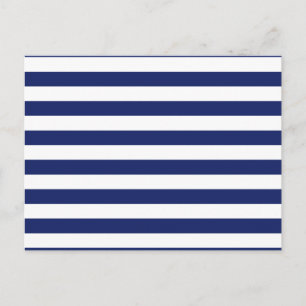 Carte Postale Motif de bande bleu et blanc de la marine