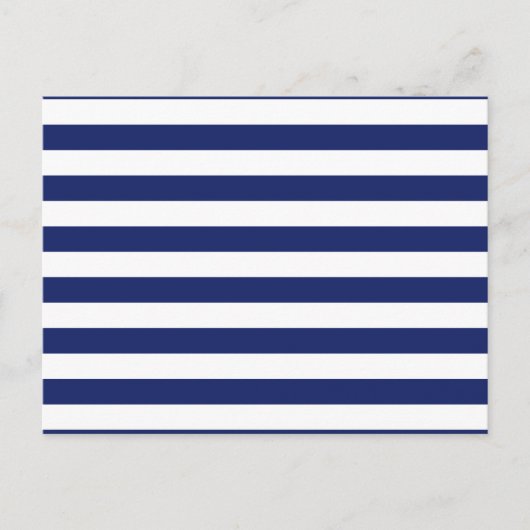 Carte Postale Motif de bande bleu et blanc de la marine (Devant)