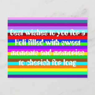 Carte Postale Motif de bandes colorées HOLI + vos idées