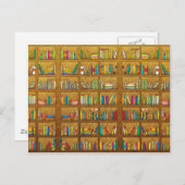 Carte Postale motif de bibliothèque (Devant / Derrière)
