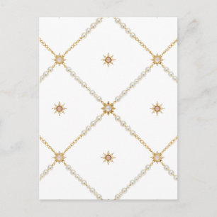 Carte Postale Motif de bijoux en treillis de nacre ensoleillé