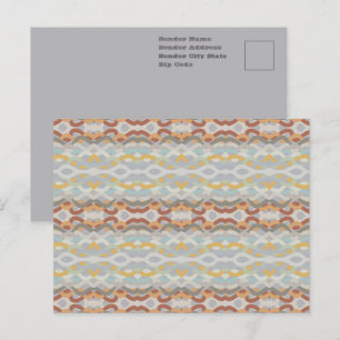 Carte Postale Motif de blocs de couleurs géométriques rétro d'ét