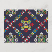 Motif de broderie d'art populaire européen vintage