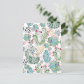 Carte Postale motif de cactus et triangles aquarelle (Debout devant)