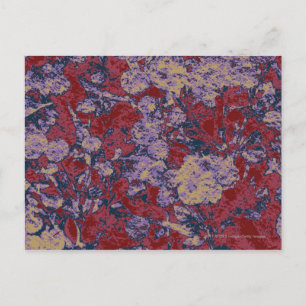 Carte Postale Motif de camouflage de feuilles et de fleurs color