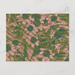 Carte Postale Motif de camouflage de fleur