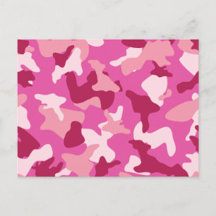 Carte Postale Motif de camouflage de l'armée camouflage rose