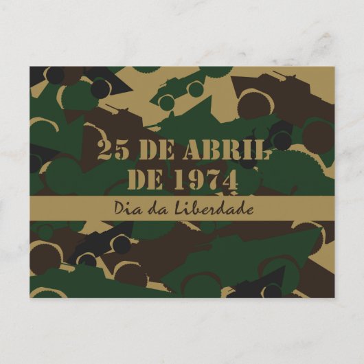 Carte Postale Motif de camouflage de véhicule militaire (Devant)