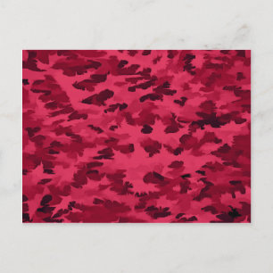 Carte Postale Motif de camouflage rouge rosé