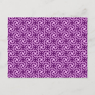 Carte Postale motif de carreaux égyptien, améthyste et orchidée