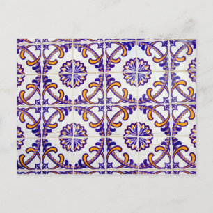 Carte Postale Motif de carreaux en gros plan, Portugal
