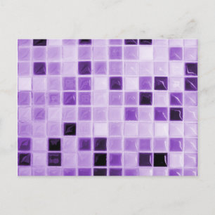 Carte Postale Motif de carreaux violets
