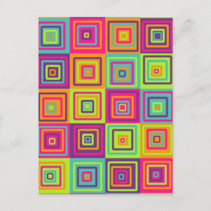 Carte Postale Motif de Carrés
