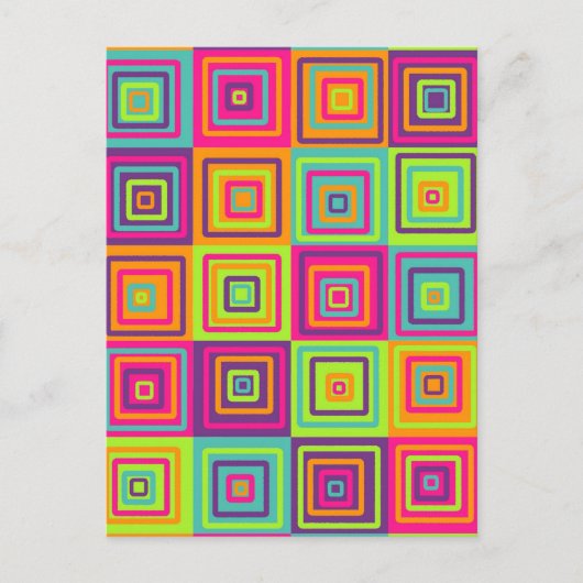 Carte Postale Motif de Carrés (Devant)