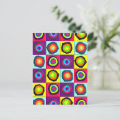 Carte Postale Motif de cercles colorés (Debout devant)