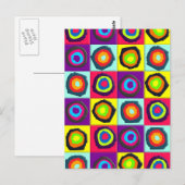 Carte Postale Motif de cercles colorés (Devant / Derrière)