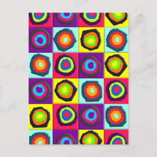 Carte Postale Motif de cercles colorés