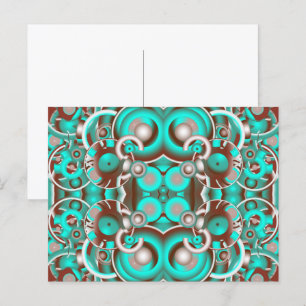 Carte Postale Motif de cercles concentriques célestes circulaire