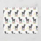 Carte Postale Motif de cerfs, Cerf de bébé, Boho, Fleurs, Lune (Devant)