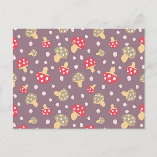Carte Postale Motif de champignons (Devant)