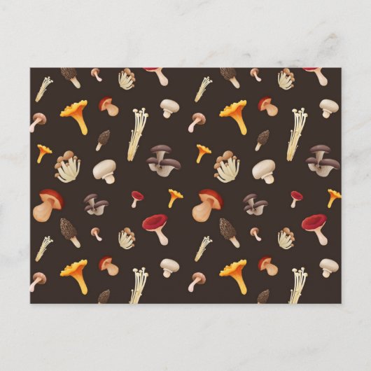 Carte Postale Motif de champignons (Devant)
