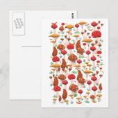Carte Postale Motif de champignons mignons (Devant / Derrière)