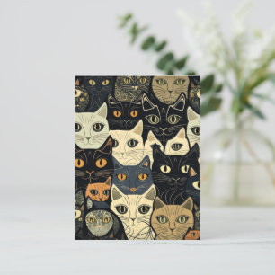 Carte Postale Motif de chat Artsy