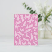 Carte Postale Motif de chat rose (Debout devant)