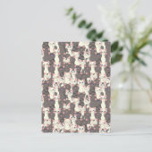 Carte Postale Motif de chats blancs et gris (Debout devant)