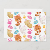Carte Postale Motif De Chats, Chats Mignons, Kitty, Chatons, Paw (Devant / Derrière)