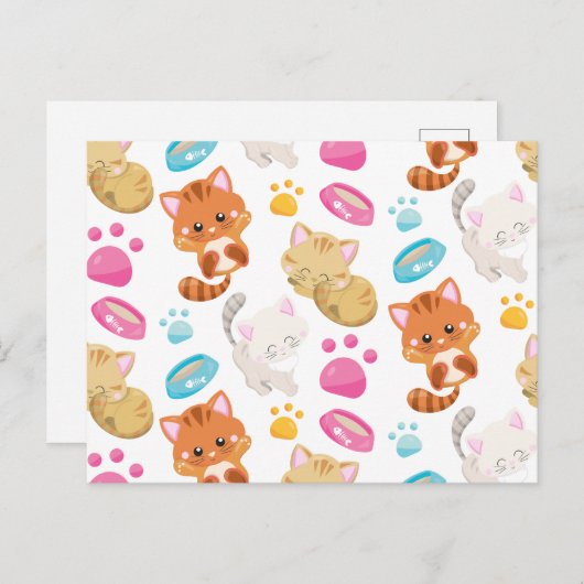 Carte Postale Motif De Chats, Chats Mignons, Kitty, Chatons, Paw (Devant / Derrière)