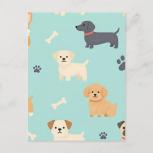 Carte Postale Motif de chiots mignons