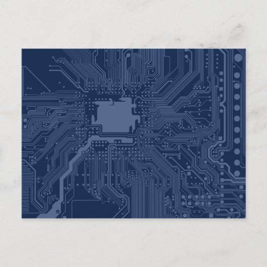 Carte Postale Motif de circuit Geek bleu (Devant)