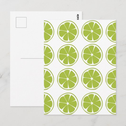 Carte Postale Motif de citron vert (Devant / Derrière)