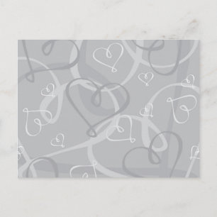 Carte Postale Motif de coeur argenté