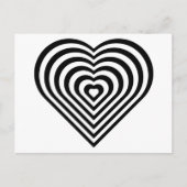 Carte Postale Motif de coeur noir et blanc (Devant)