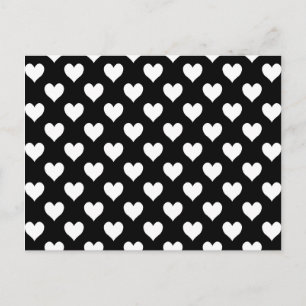 Carte Postale Motif de coeur noir et blanc