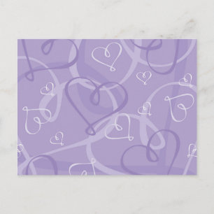 Carte Postale Motif de coeur pourpre