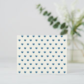 Carte Postale Motif de Coeurs Bleus (Debout devant)