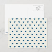 Carte Postale Motif de Coeurs Bleus (Devant / Derrière)