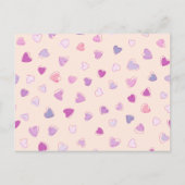 Carte Postale Motif De Coeurs, Coeurs Roses, Coeurs Violets (Devant)