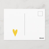 Carte postale Motif de Coeurs Jaunes mignons (Dos)