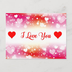 Carte Postale Motif de coeurs "Je t'aime"