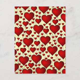 Carte Postale Motif de cœurs rouges