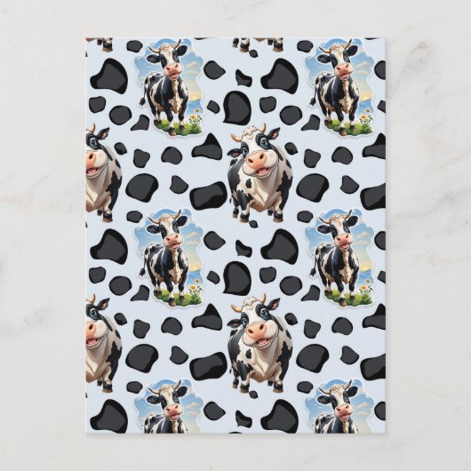 Carte Postale Motif de conception d'animal de vache (Devant)